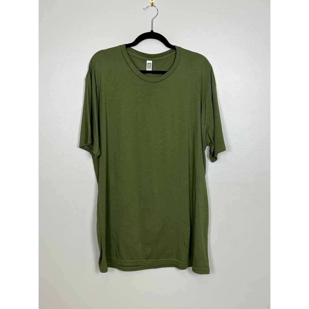 Royal Apparel Mens L Viscose Hemp Organic Cotton T-Shirt Olive Green Made in USA